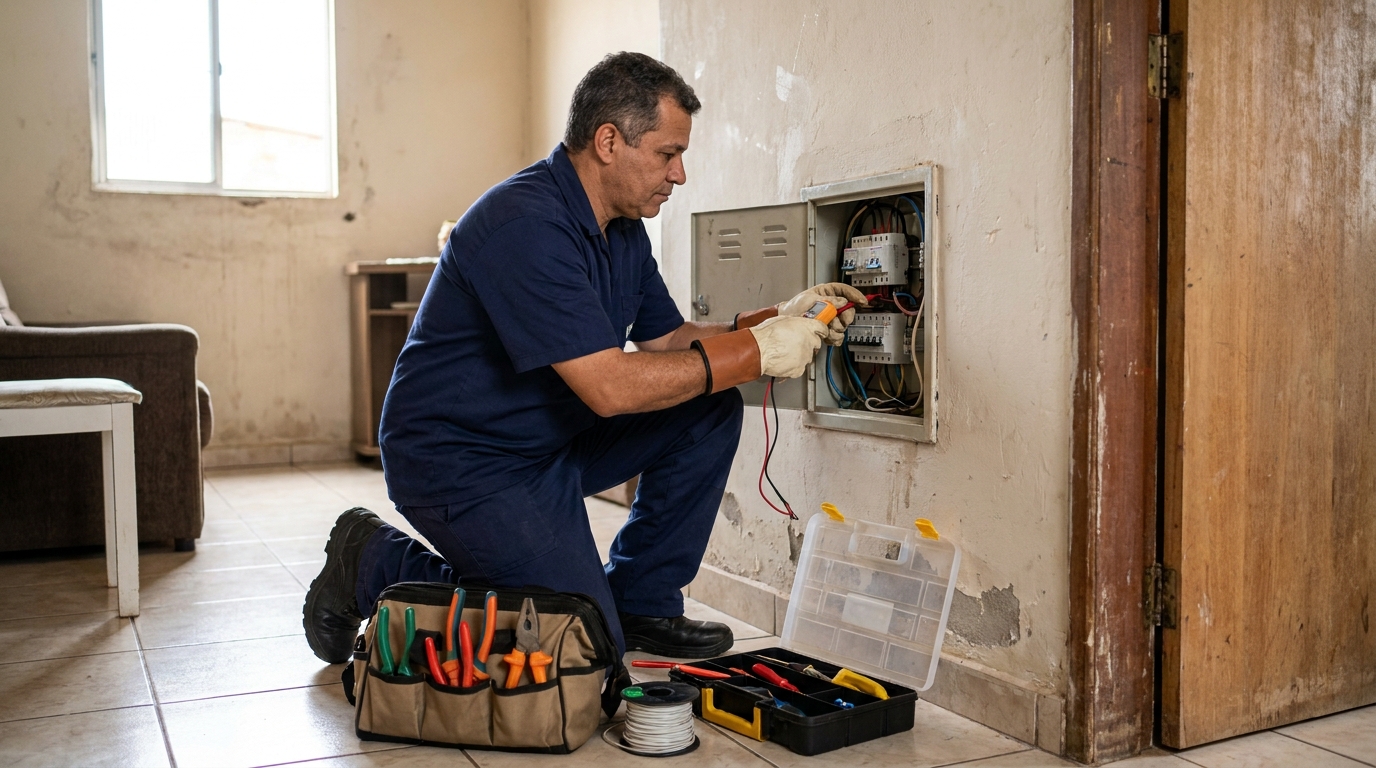 Eletricista e suas ferramentas em Feira de Santana‑BA